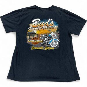 Harley Davidson Bud's Indiana Dealer Motorcycle Biker T-Shirt Men's XL